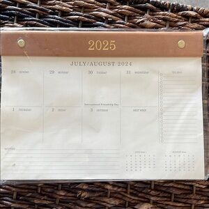 Brown and White Desk Calendar 2024/25